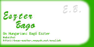 eszter bago business card
